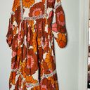 The Bar DODO OR Nell Burnt Orange White Floral Lace Cutout Oversized Dress Size S Photo 8