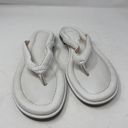 J.Crew  Menorca Thong Sandals Flip Flops 7 White Padded Leather Slip On Casual Photo 2