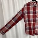 prAna  Red Plaid Percy Flannel Button Front Shirt Sz.L Photo 4