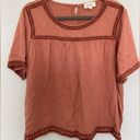 Bohme  Nalei Embroidered Trim Top in Rose Size XL Photo 1