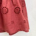 Q+A Los Angeles Spiced Brick Eyelet Smocked Peplum Bell Short Sleeves Top Size M Size M Photo 5