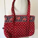 Vera Bradley Red Paisley Cotton Bag/Satchel (americana cottagecore) Photo 0