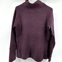 prAna  Lucia Herringbone Sweater Turtleneck Button Tie Oversized Wool Purple M Photo 6