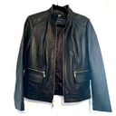 Cole Haan  womens Black Leather lambskin jacket Size M/M Photo 0