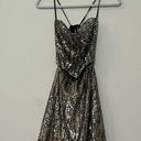 NBD X by  Cindy Sequin Mini Dress in Gunmetal Open Back XS Photo 4