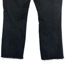 Uniqlo  SZ 25 Straight Jeans Mid-Rise Frayed Hem Zip-Fly Stretch Black Wash Women Photo 5