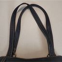 st. john's bay  Purse Classic Black Pebbled Leather Shoulder Handbag Buckle Gold Photo 3