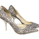 DKNY  Women's Gray Paisley Print Pointed Toe High Stiletto Heel Sandal Size 8 Photo 0