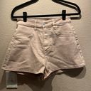 H&M & Denim Khaki Beige Tan Neutral High Waist Curvy Jean Shorts Denim Shorts Size 4 Photo 1