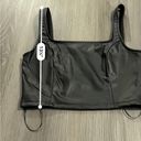 Olive & Oak  Black Faux Leather Sleeveless Crop Top Size S Photo 5