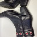 Harley Davidson  leather swagger mid calf grommet moto biker black Boots Size Photo 5