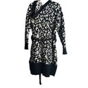 UGG  Judith Cardigan Robe Women's M/L Black White Fuzzy Soft Belt Closure Photo 1