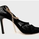 Bottega Veneta  Stretch Chain Ankle Strap Nappa Leather Heel Mesh Pumps Size 37.5 Photo 2