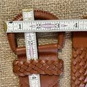 Vintage Women’s Tan Woven Leather Belt And Buckle 0 Photo 2