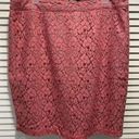 Apt. 9  Coral Pink Lace Pencil Lined Slit Zip Back Skirt Size 14 Photo 0