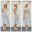 Lost + Wander  Kika Striped Button-Up Midi Dress - Grey - XL Photo 8