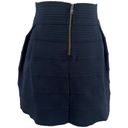 Ginger G A-Line Navy Blue Pleated Mini Skirt Size Medium Photo 4