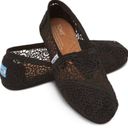 Toms  Alpargata Moroccan Black Crochet Floral Slip On Summer Flat Shoes Size 5 Photo 15