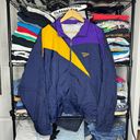 Reebok Vintage Men’s 90’s  Blue, Purple, & Gold Track Windbreaker Jacket Size XL Photo 0