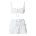 White Ruffle Two Piece Set Photo 1