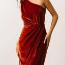 Baltic Born Kourtney Velvet One Shoulder Midi Dress Photo 1