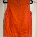 DKNY 100% Linen Orange Sleeveless Shirt Size XS Photo 2