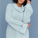 Lane Bryant  Womens Blue Textured Knit Cowl Neck Sweater Sz 26/28 | Comfy Cozy Photo 0