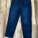 7 For All Mankind Seven  Blue Cropped High Rise Straight Tower Jeans Photo 0