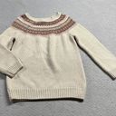 Banana Republic Cream Fair isle Crewneck Chunky Knit Merino Wool Blend Sweater S Photo 0