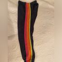 Aviator Nation Charcoal color rainbow stripe  sweatpants Photo 2