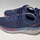 Hoka Womens Clifton 5 Purple Lace Up Athletic Sneakers Photo 1