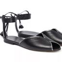 The Row  Charlotte leather flat sandal tie up black size 10 / 40 Photo 1