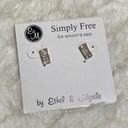 The Bar Ethel & Myrtle Simply Free Gold Tone Rhinestone Stud Pierced Earrings Photo 1