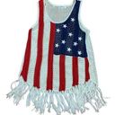 Cloud Chaser  juniors XL American flag crochet swim cover tank top beach July boa Photo 0