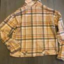 Womens Flannel Coat Tan Size M Photo 2