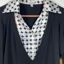 Cache Women's  Black Blouse with White/Black Polka Dot Lining Blouse Size MED Photo 2