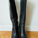 Ecco women's black leather side zip heels boots Photo 1