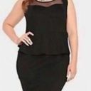 Torrid NWT  Black Peplum Dress Bodycon Sweetheart Mesh Neckline Plus Size 1 1X Photo 0