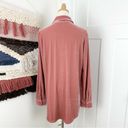 Soft Surroundings  Velvet Button Down Shirt Blouse Long Sleeve Dusty Pink Size M Photo 4