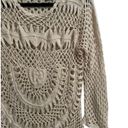 Moda Le  Women's Large Off White Geometric Long Sleeve Swim Cover Up Photo 3