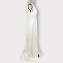 Dress the Population  Sandra Trumpet Gown Dress Women's Med White Plunge Maxi NWT Photo 5