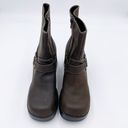 American Eagle Vintage Y2K  Flex Brown Leather Chunky Platform Boots Size 10 Photo 2