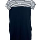 Theory  Navy Colorblock Striped T-Shirt Dress Pima Cotton Size XS Photo 0