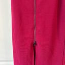 Bebe NWT  extreme zip front midi skirt in burgundy black ribbed Photo 3