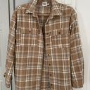 Princess Polly Tan Plaid Flannel Photo 0