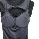 Klassy Network  Peek a boo Long Sleeve Shirt Black Built in Bra Brami Size Medium Photo 3