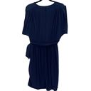 White House | Black Market  Sheath Dress Small Matte Jersey Surplice Tie Navy NEW Photo 6