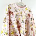 Parker Cinq a Sept  Sakura Floral Tie-Front Pullover Sweatshirt Pink Large Photo 6