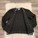 Talbots  vintage wool zip front embroidered cardigan sweater L Photo 7