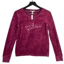 Victoria's Secret  Velvet Sweater Burgundy Long‎ Sleeve Crew Neck Women's XS Photo 0